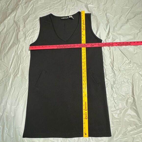 Vintage Sag Harbor Black Sleeveless Knitted V-Neck Tank Dress Size Medium - Picture 10 of 10